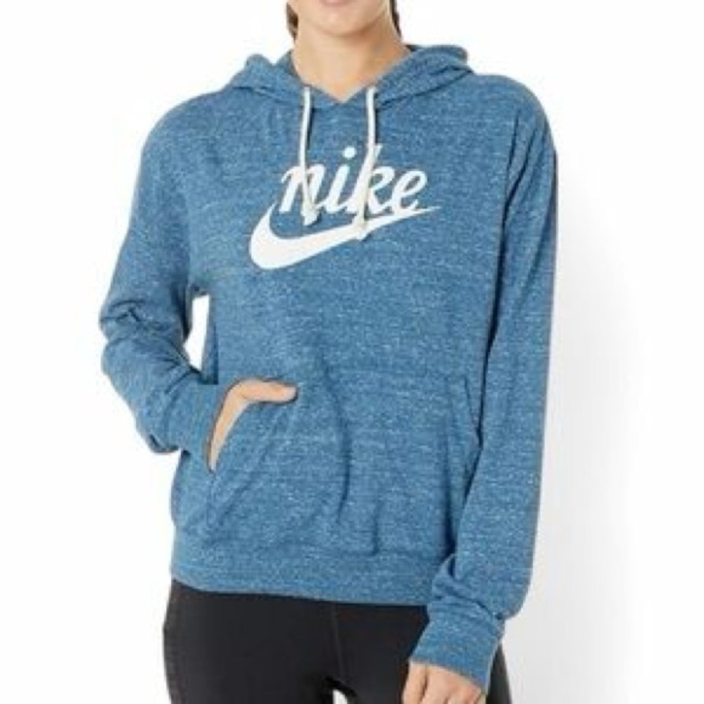 Nike heather teal color Gym Vintage lightweight Hoodie Women’s Small